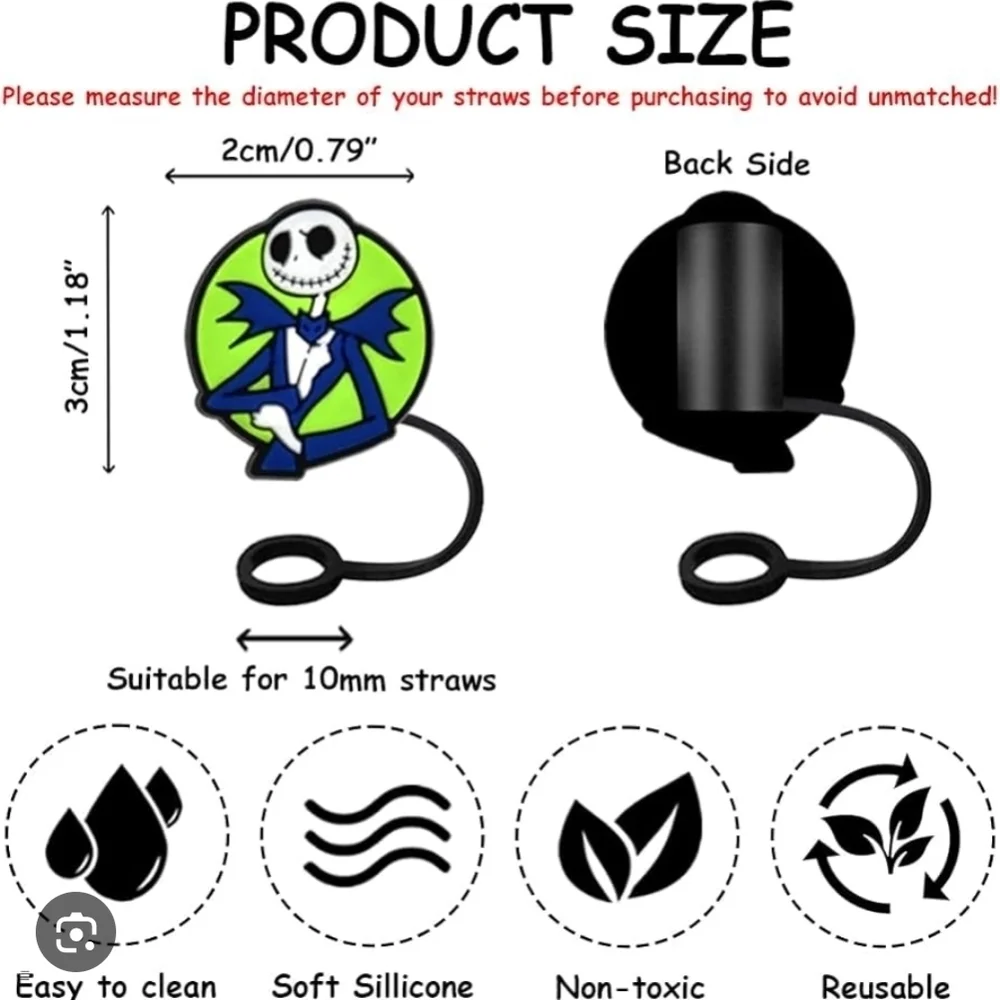 🎀$5  Black and White Character Straw Charm
